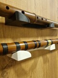Traditional flute wall display holder / flute and whistle rack stand / wall mount with double sided tape screws / adhesive hanger recorder product logo