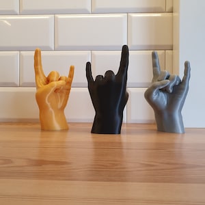 Rock on hand / Devils horn / Hell yeah / signe des cornes / rock roll / metal / hard / statue / objet / sculpture decor art / porte bague image 1