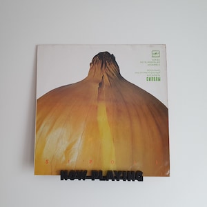 Wide Now Playing vinyl record wall stand, holder for all sizes, tape mounted vinyl shelf