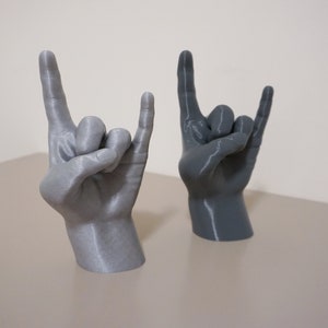 Rock on hand / Devils horn / Hell yeah / sign of the horns / rock roll / metal / hard / statue / object / sculpture decor art / ring holder image 2