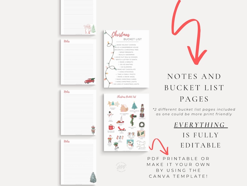 Christmas Planner Printable, Holiday Planner, Planner Inserts, Gift