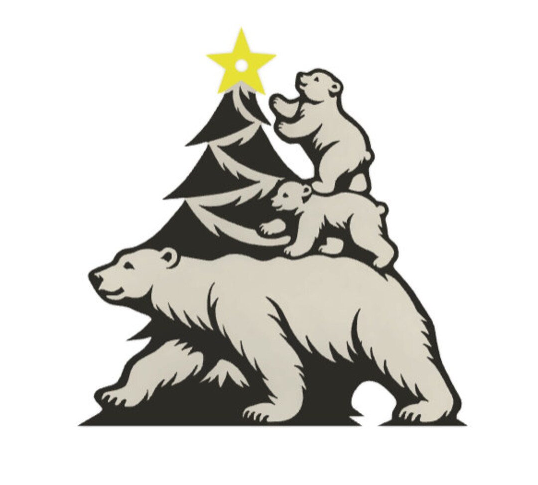 Polar Bear Family Christmas Tree Ornament With Star Topper Etsy