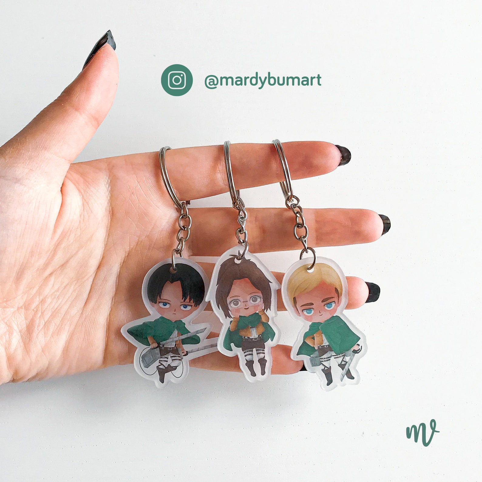 Keychain charm anime manga attack on titan levi ackerman erwin | Etsy