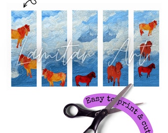 5 Cute Animal Printable Bookmarks | Digital Download Bookmark Set| PNG bookmark sublimation | Whimsical bookmark set | Book Lover Gift