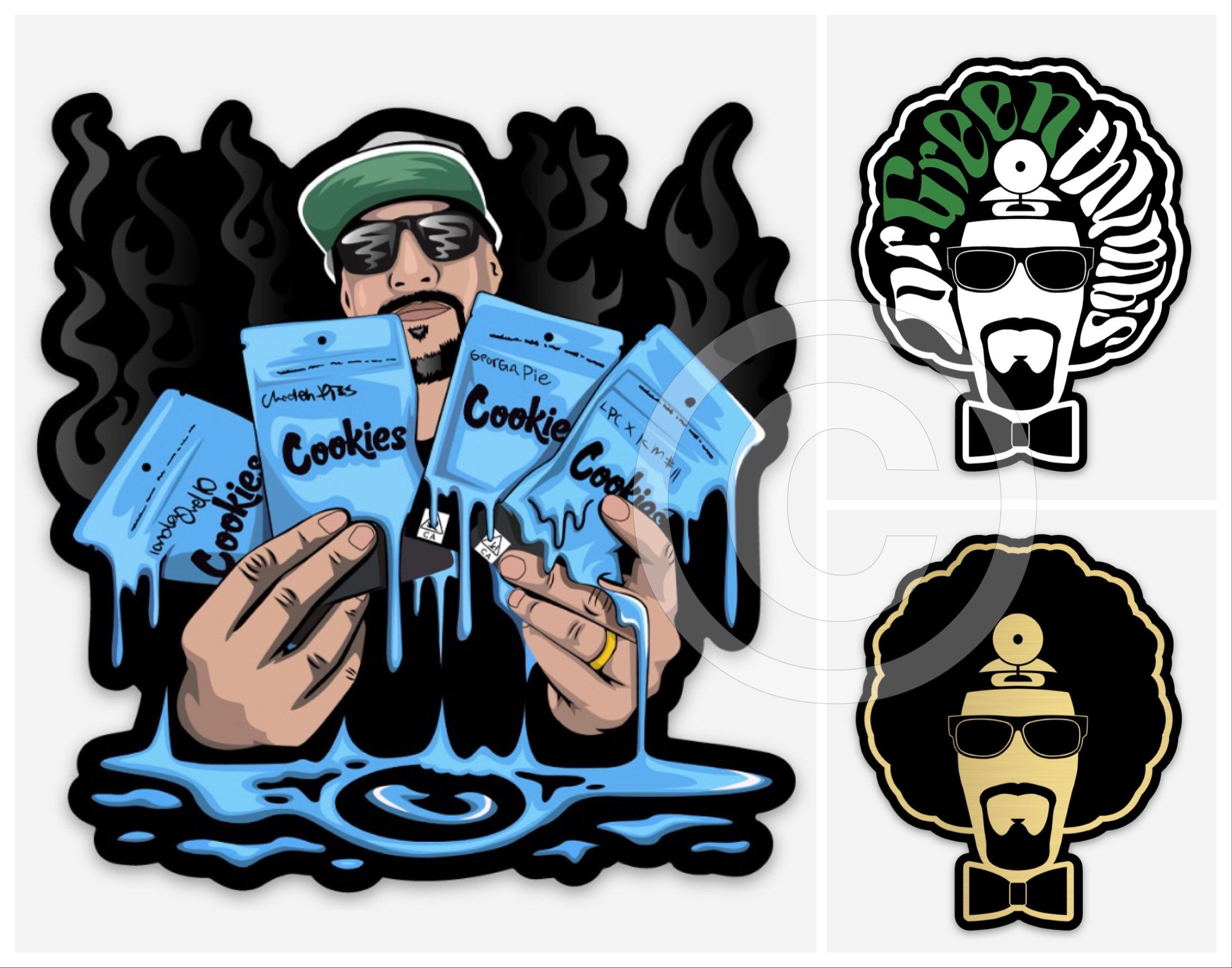 Cypress Hill X Cookies STICKERS (3 Pack) • B-real Dr Greenthumb