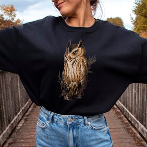 Screech Owl Crewneck Sweatshirt / Nature Clothing / Vintage Style Sweater / Cottagecore Clothing