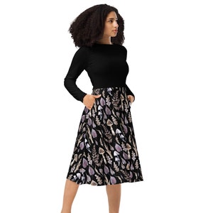 Forest Floor - Long Sleeve Midi Dress