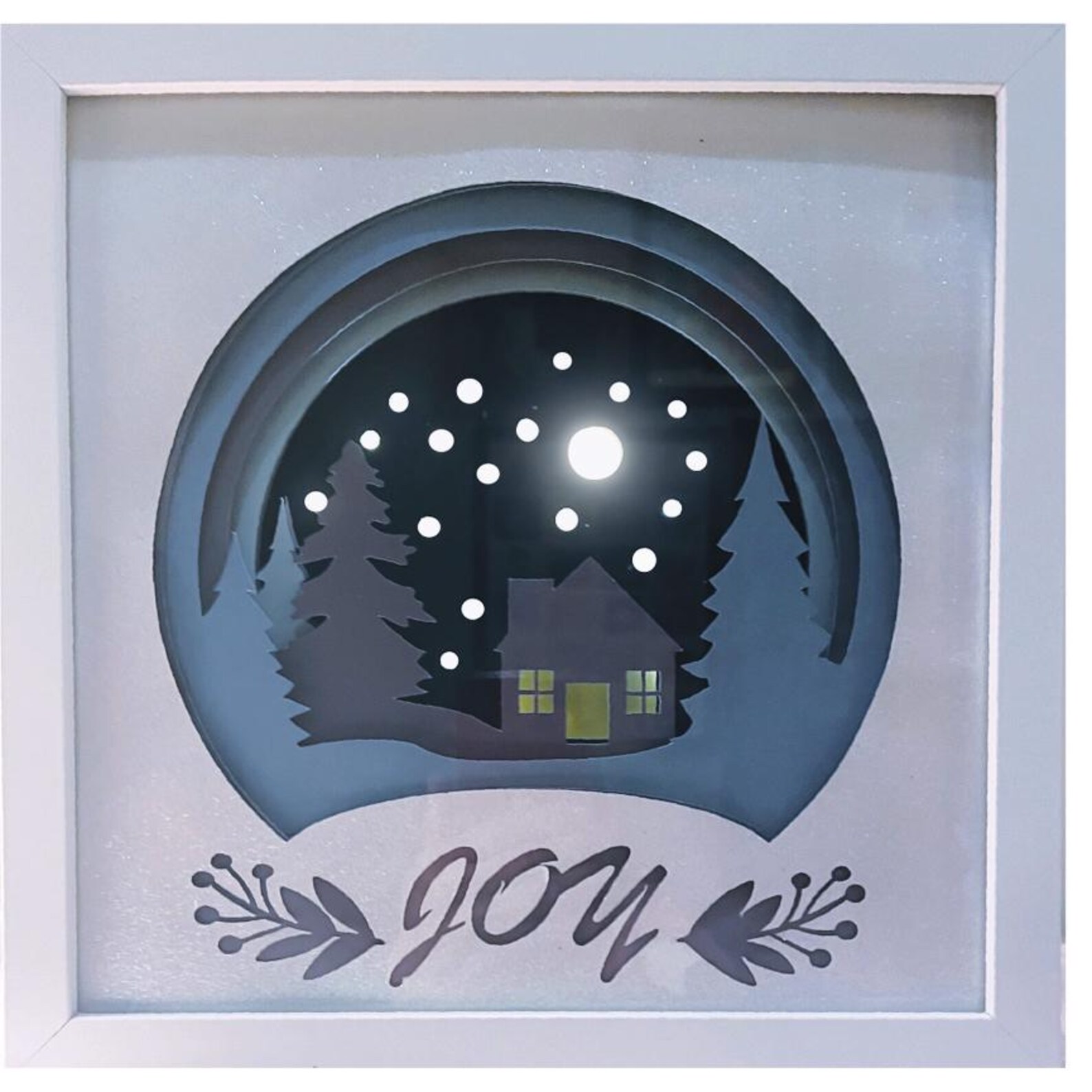 Cozy Winter Cabin Shadow Box Template. 7 Layers Designed in a 10 X 10 ...