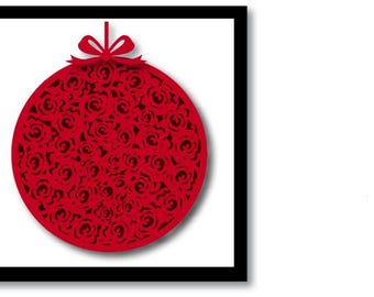 Fichiers SVG Floral Kissing Ball pour Cricut et Silhouette. Idéal pour l'art encadré, les cartes et les ornements.