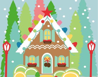 Kit maison en pain d'épice - fichiers svg précis pour machines Cricut et Silhouette