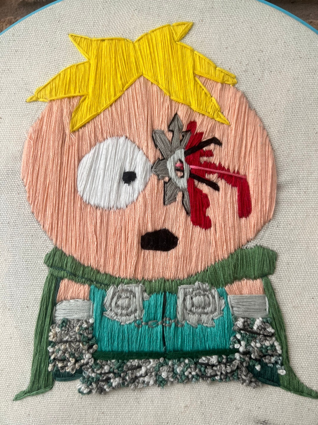 South Park Butters Ninja Star Embroidery Etsy