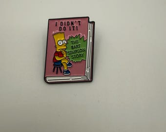 Bart „I Didn’t Do It“ Märchenbuch, Buchliebhaber, Simpsons Emaille Pin