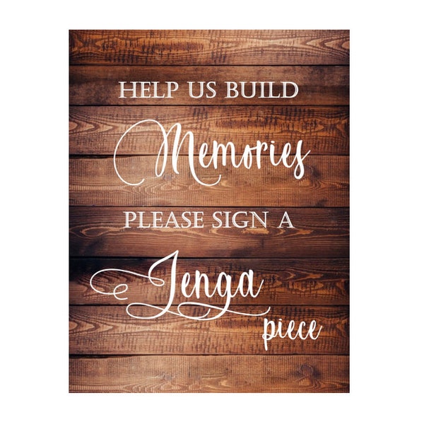 Bridal Shower Jenga Sign - Etsy