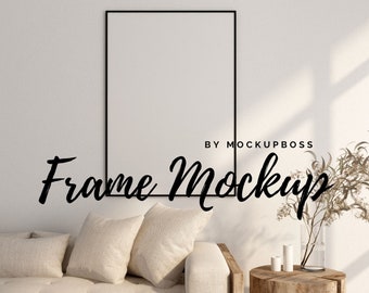 Frame Mockup, Mockup Frame, Frame Mock Up, Living Room Mockup, Poster Mockup, Sofa, Wall Art Mockup, Interior Mockup, Styled Mockup, PSD JPG