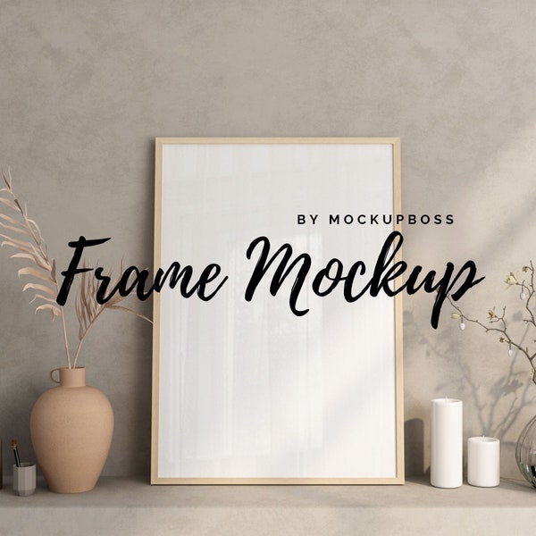 Rahmen Mockup, Mockup Rahmen, Rahmen MockUp, Boho Mockup, Holzrahmen Mockup, Poster Mockup, Kunstwerk Mockup, Leerer Rahmen Mockup, Print Mockup