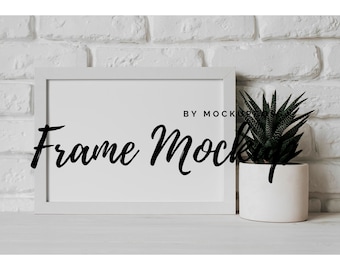 Frame Mockup, White Frame Mockup, Mockup Frame, Horizontal Frame PSD, Landscape Frame, Frame Mock Up, Art Print Mockup, Plant, Poster Mockup