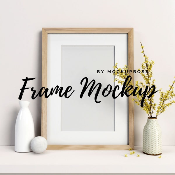 Frame Mockup, Boho, Wood Frame Mockup, Mockup Frame, Art Print Mockup, Frame Mock Up, Artwork Mockup, Styled Mockup, Photo Frame Mockup