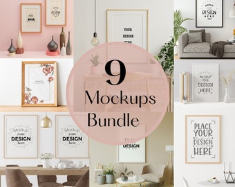 Frame Mockup Bundle, Mockup Frame, Interior Mockup, Poster Mockup, Artwork Mockup, Wood Frame Mockup, Styled Mockup, Mockup Wall Art, Mockup