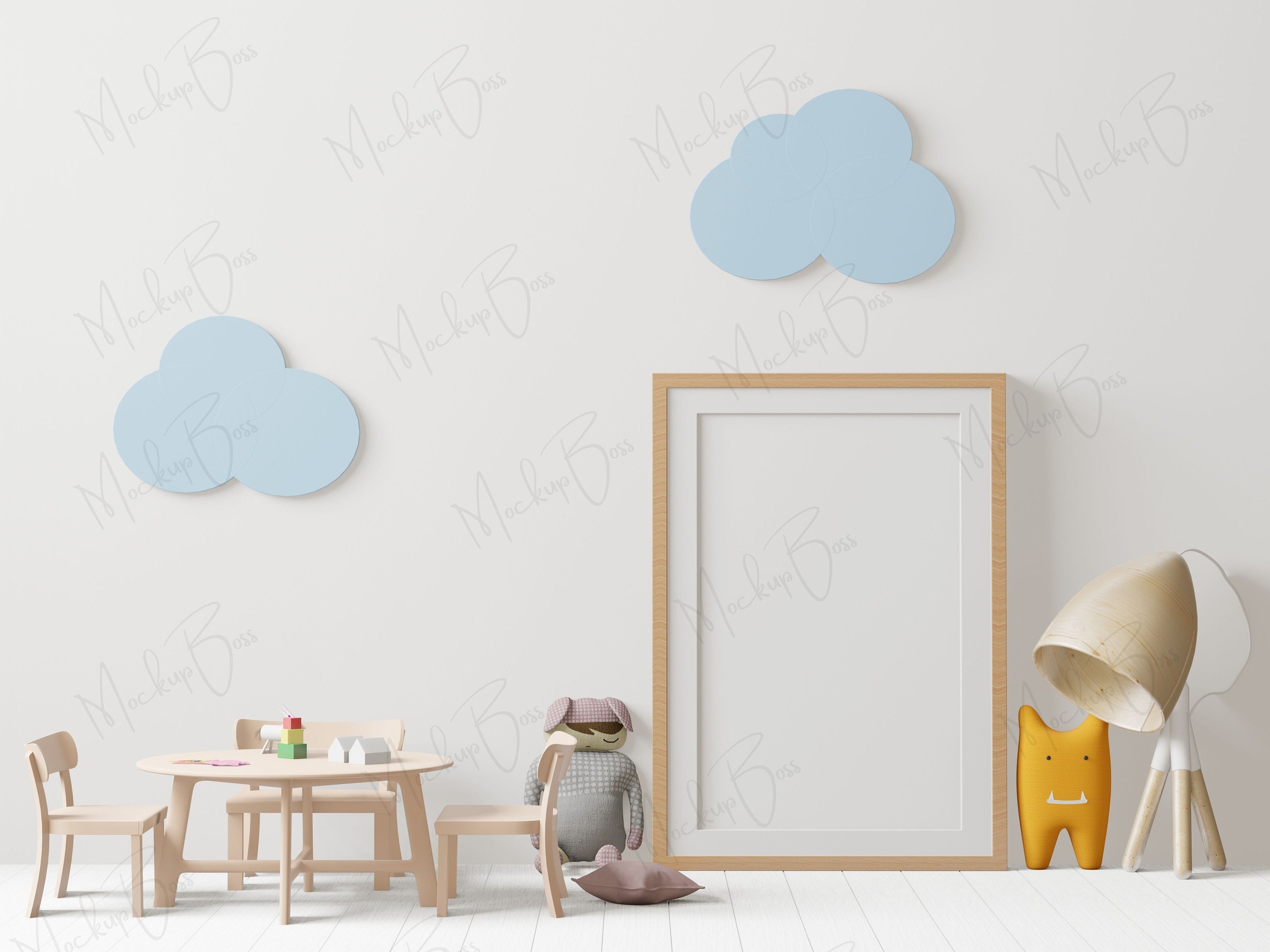 Frame Mockup Nursery Wood Frame Mockup Kids Room Mockup Etsy