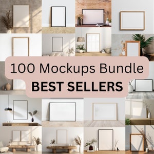 100 Best Seller Mockups Bundle | Frame Mockup, Mockup Frame, Boho Mockup, Frame Mock Up, Wood Frame Mockup, Wall Art Mockup, Poster Mockup
