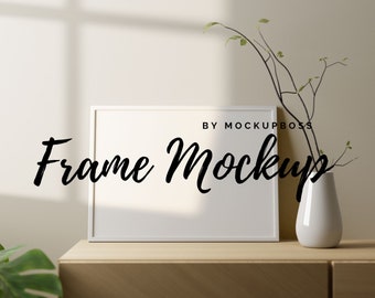 Frame Mockup, Mockup Frame, Frame Mock Up, Poster Mockup, Art Print Mockup, Boho Mockup, Horizontal Frame, Landscape Frame, Styled Mockup