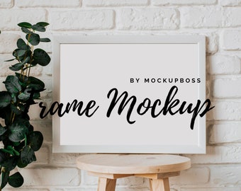 Frame Mockup, Mockup Frame, Frame Mock Up, Horizontal Frame, White Frame Mockup, Boho, Minimalist Mockup, Poster Mockup, Artwork Mockup