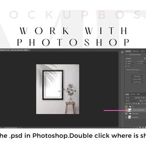 Frame Mockup, Mockup Frame, Frame Mock Up, Black Frame Mockup, Poster Mockup, Artwork Mockup, Minimalist Mockup, Styled Mockup, Print Mockup image 7