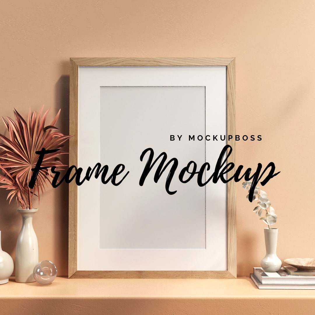 Mocka Frame Frame Mockup, Mockup Frame, Boho, Wood Frame Mockup, Frame Mock Up ...