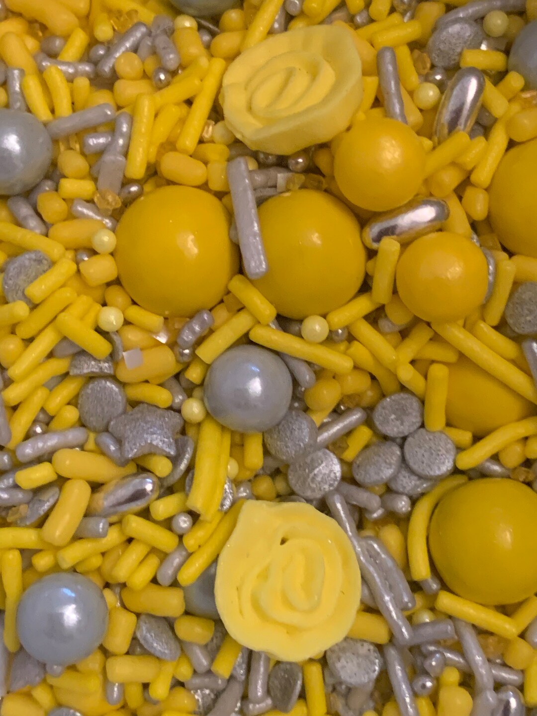 Sun Rose Sprinkle Medley50 Grams Bag of Sprinklesilver and Yellow