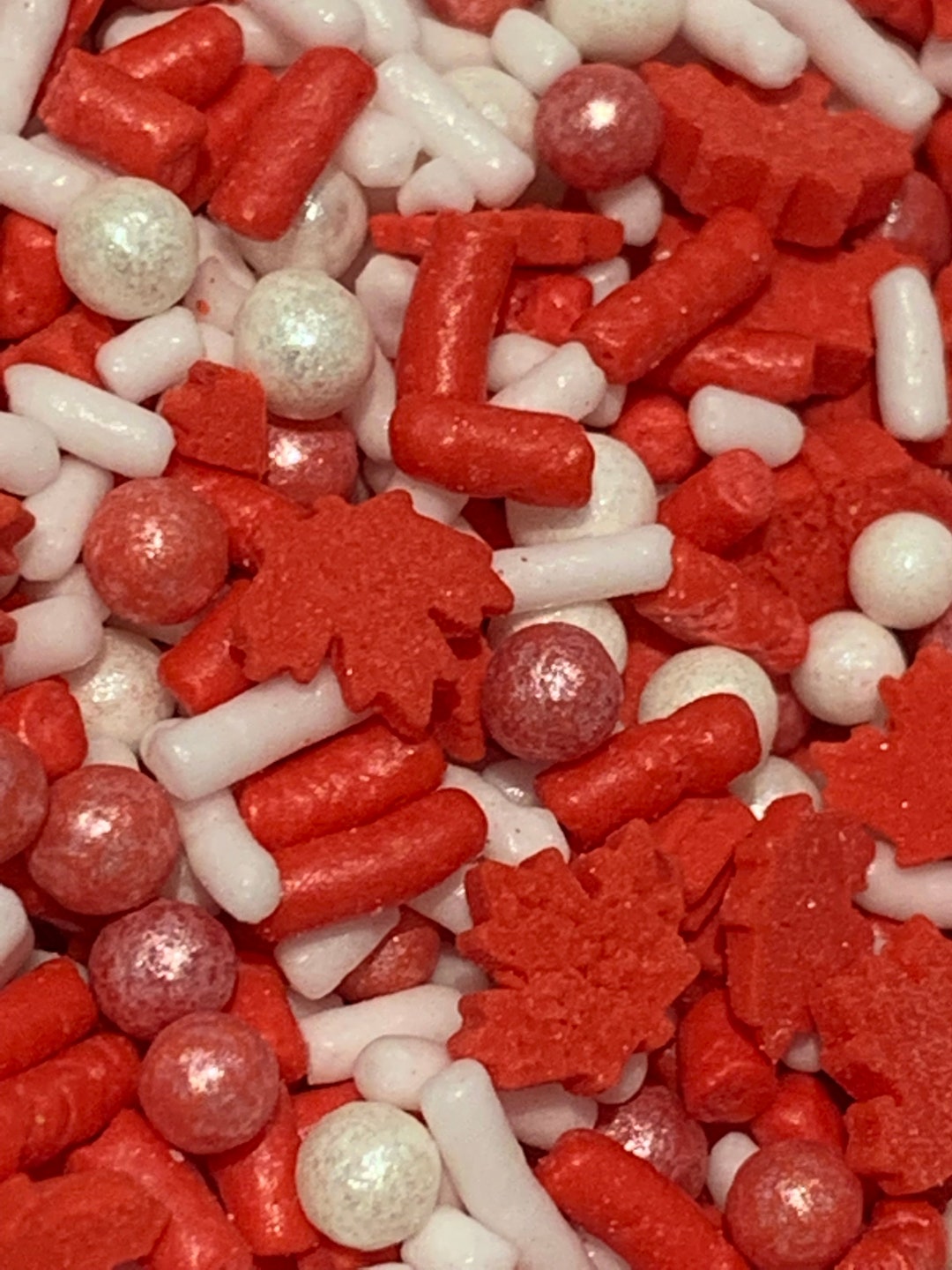 Canada Day Sprinkles 100 GRAM , Red and White Sprinkles, Holiday