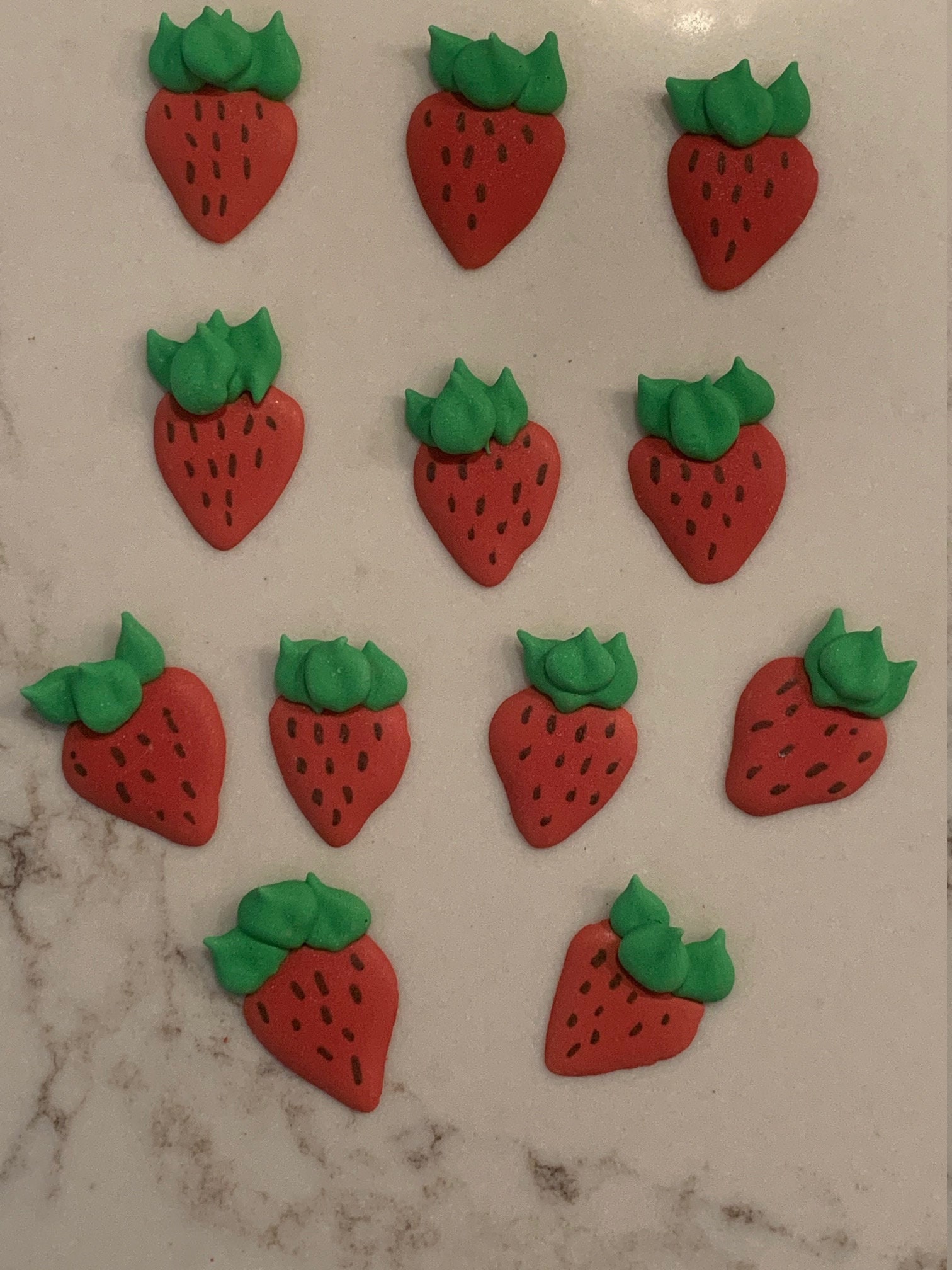 Royal Icing Strawberry Sprinkles Cake Toppers Cupcake Etsy