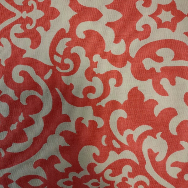 Discounted Fabric by the Yard Sun Shade a Waverly screen print outdoor fabric Coral 100% cotton fabric for upholstery home decor