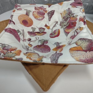 Microwave Safe Fabric Bowl cozy Soup Bowl reversible 100% cotton 8 inch bowl cozy housewarming gift practical gift for her gift for him