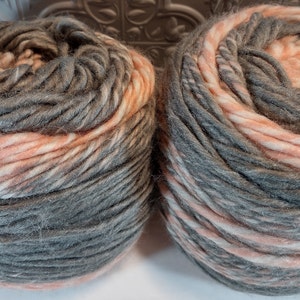 Bulky Yarn 8 ounce acrylic yarn variegated wool yarn knitting crocheting yarn Caron Strawberry Swirl Cakes make beautiful scarves shawls