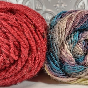 Acrylic Yarn Medium weight cranberry red yarn or tealberry for knitting or crocheting yarn for loom or weaving crafting or art