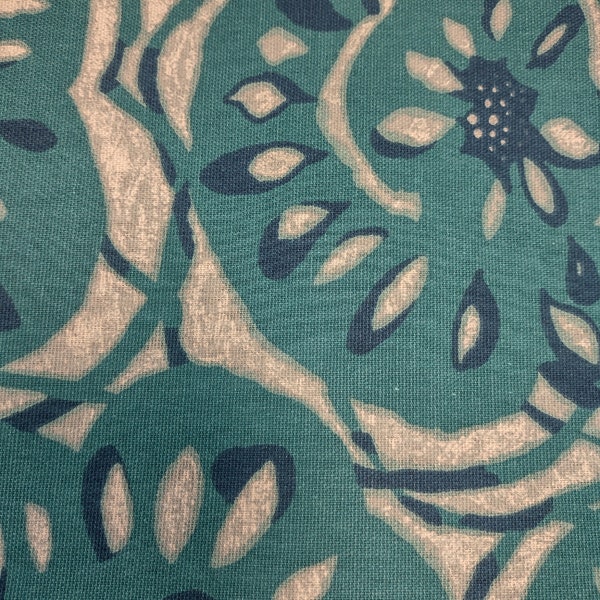 Discount Fabric by the Yard Richloom teal blue flower fabric textile heavy fabric good for drapes seat cushions home interior