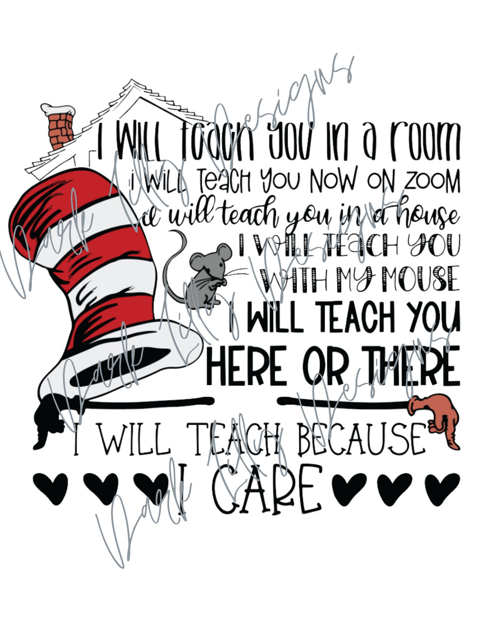 Dr. Seuss Teacher PNG Dr Seuss Teaching sublimation design | Etsy