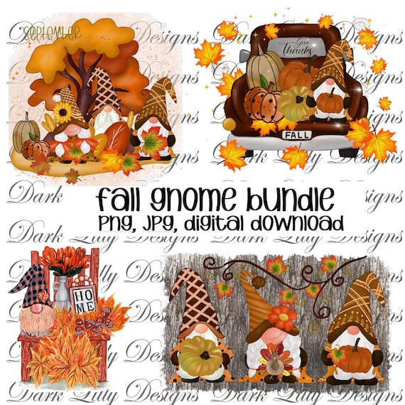 Fall Gnome Bundle png, Fall Gnome Bundle sublimation design, Fall png designs, Fall sublimation, Fall shirt designs