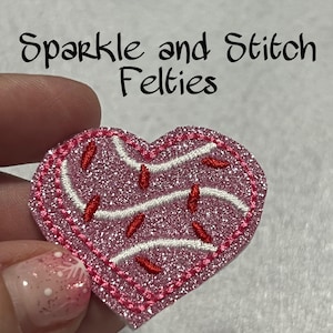 felties, Valentine’s Day felties, Heart felties, felties for bows, embroidered felties for bows, sparkly felties, badge reels, glitter