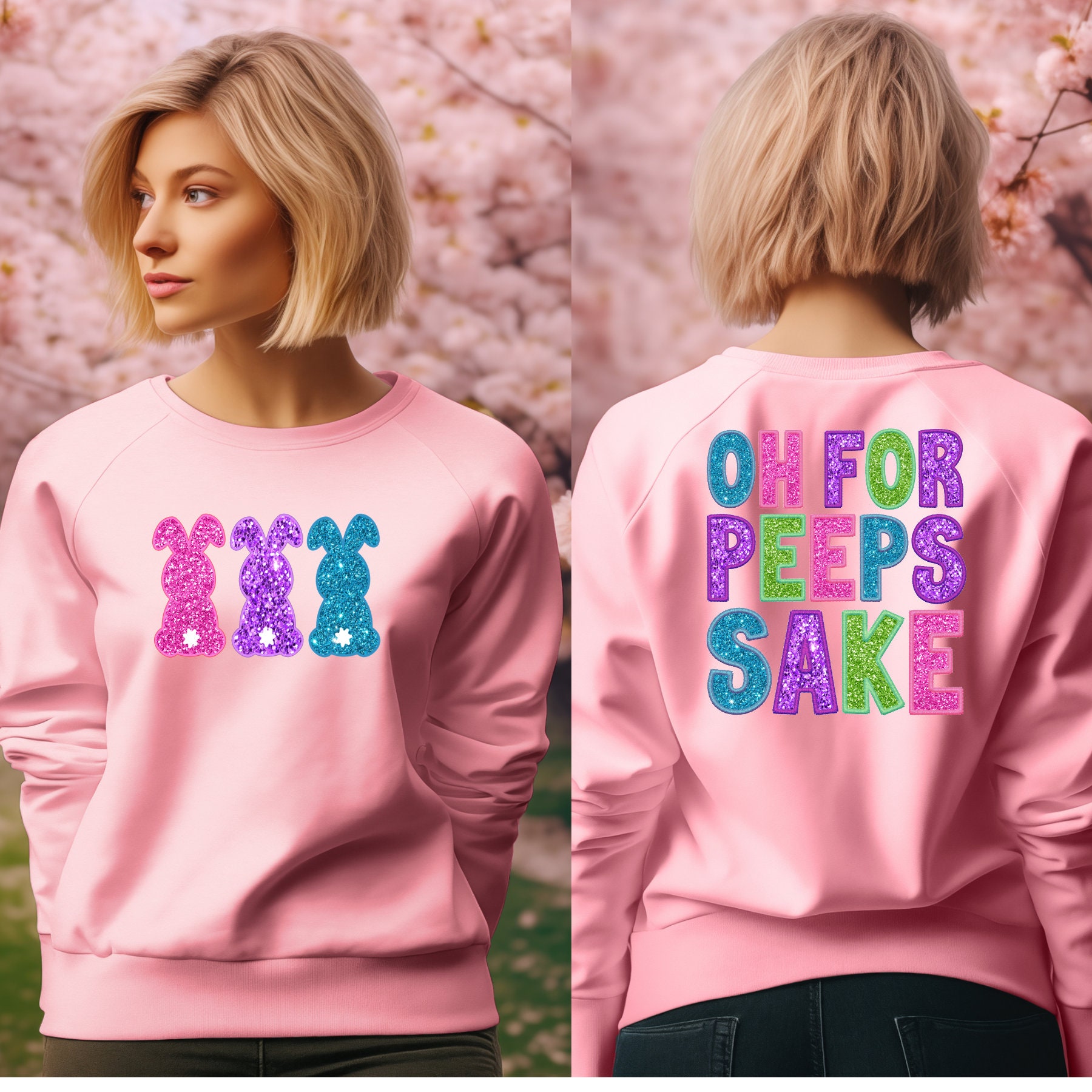 Oh for Peeps Sake Png Faux Sequins Png, Easter Sparkly