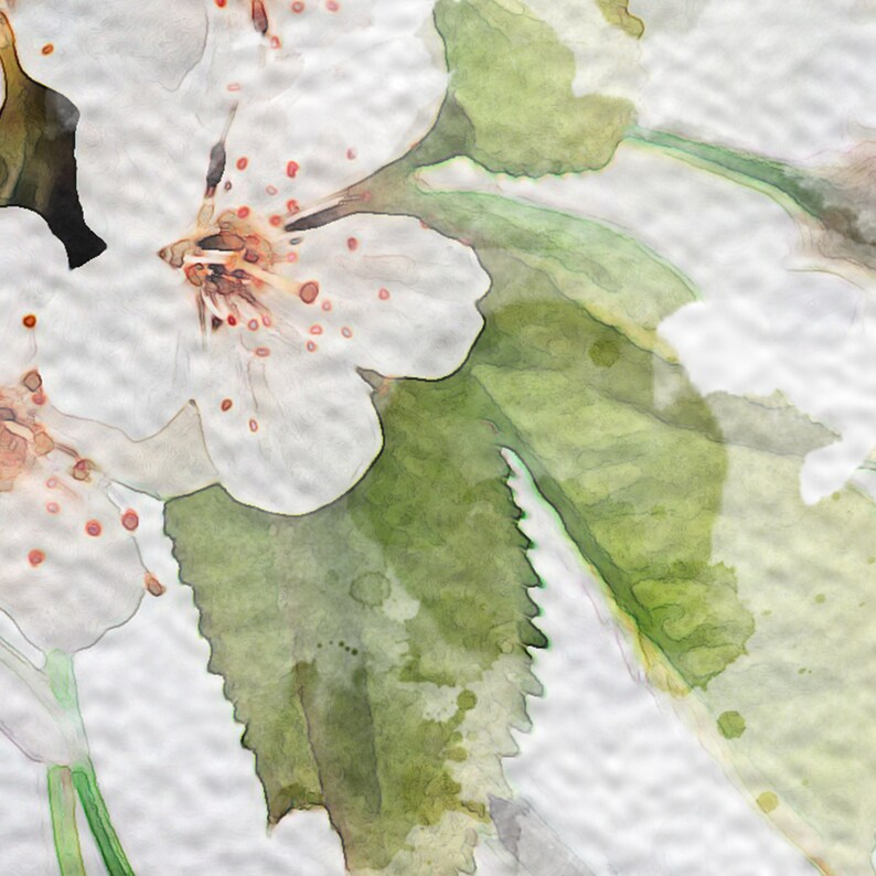 Instant Download Blue Bird and flowers Watercolor Wall Art Prints