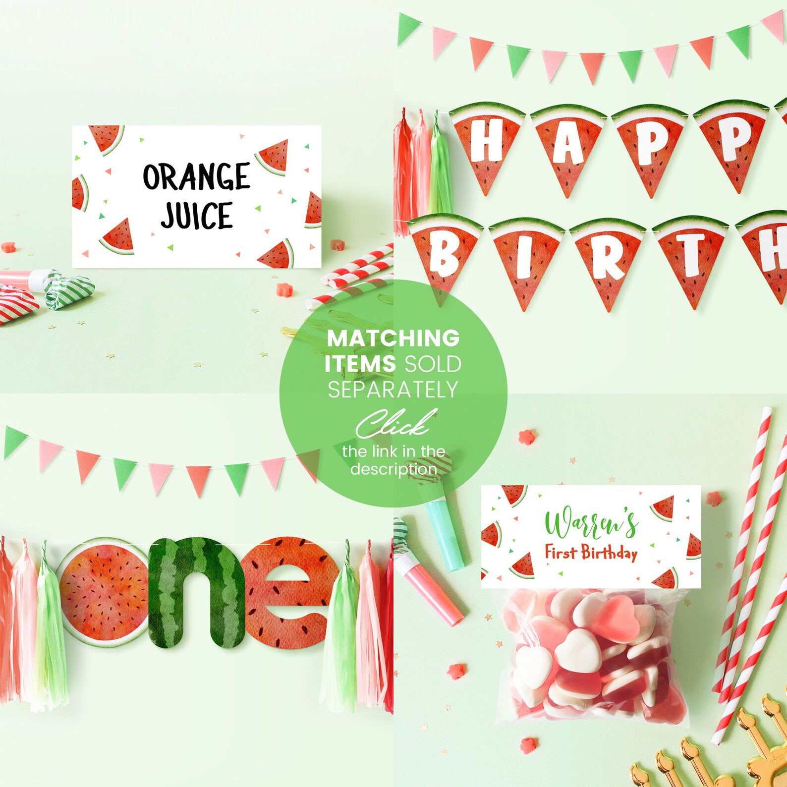 Printable Watermelon Birthday Sign Instant Download | Etsy