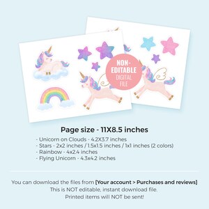 Printable Unicorn Birthday Cake Topper Instant Download, Magical ...