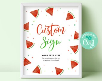 Printable Watermelon Birthday Sign Instant Download | Etsy