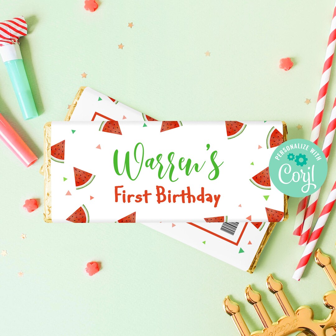 Editable Watermelon Candy Bar Wrapper Template Instant - Etsy