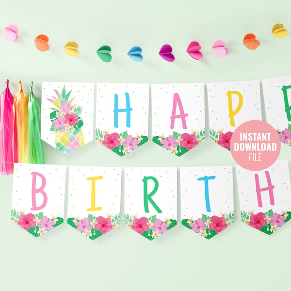 Luau Happy Birthday - Etsy