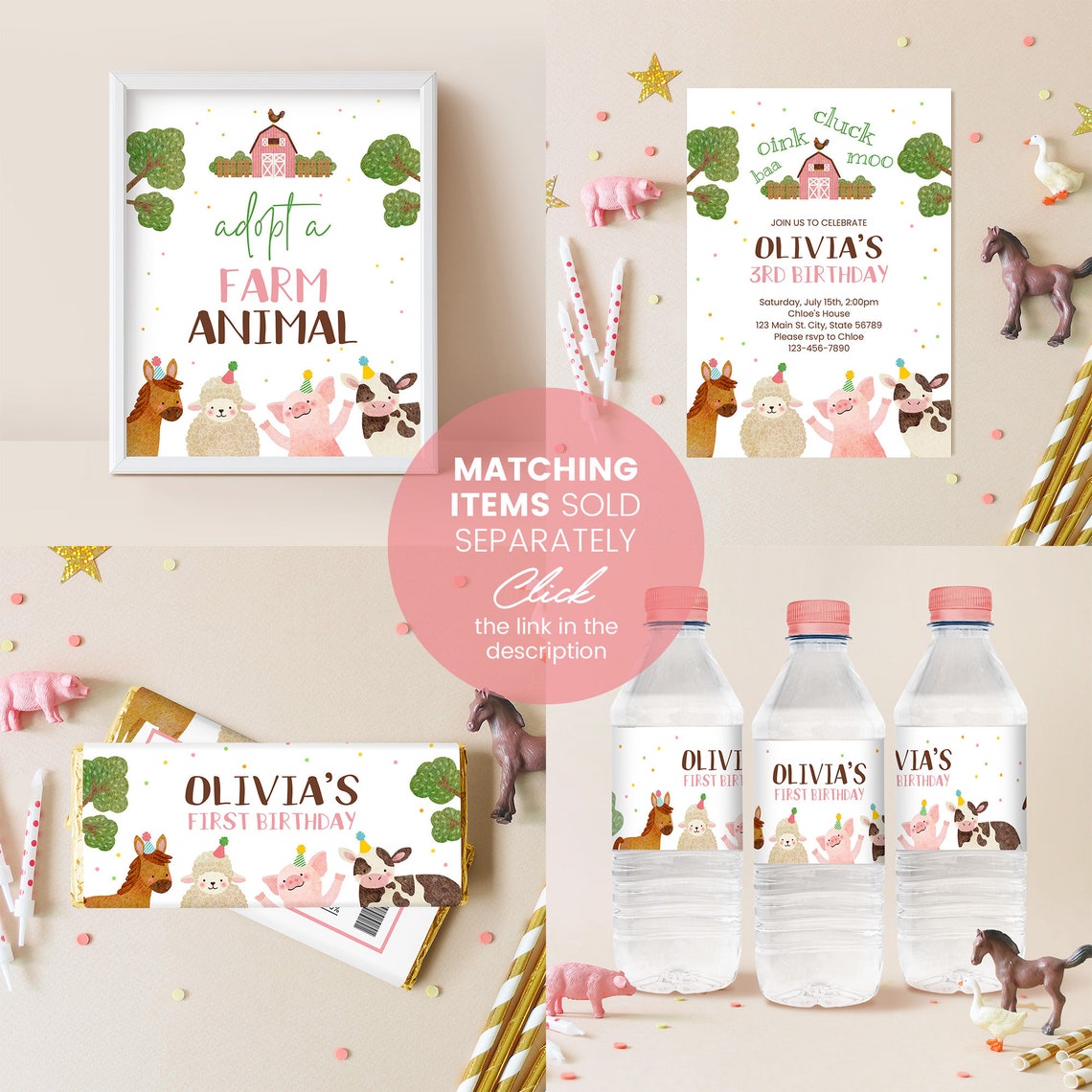 Printable Farm Animals Happy Birthday Banner Template Instant - Etsy
