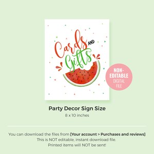Printable Watermelon Birthday Sign Instant Download, Watermelon Theme ...