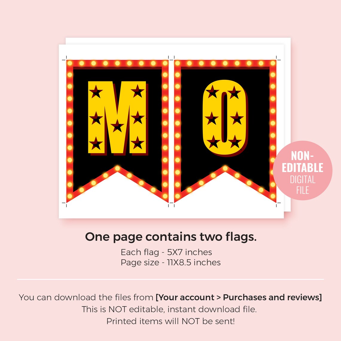 Printable Movie Night Birthday Banner Instant Download Cinema - Etsy
