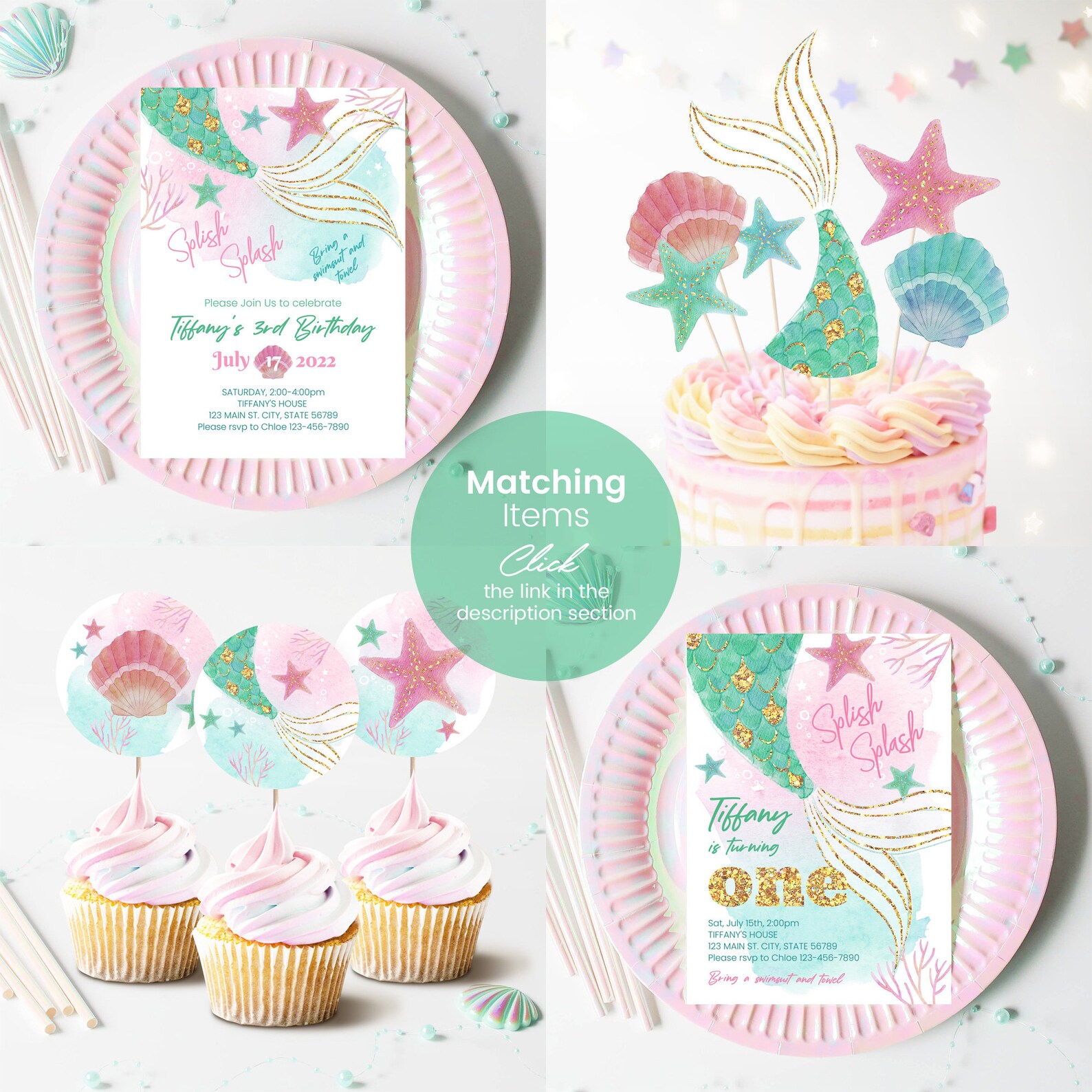 Editable Mermaid Thank You Note Template Instant Download | Etsy